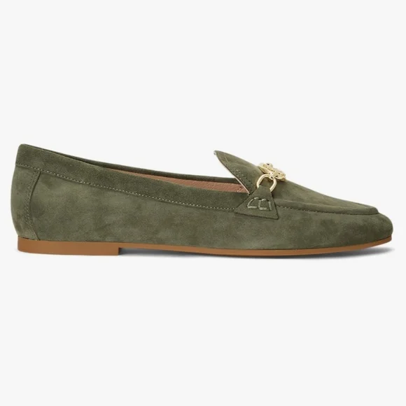Lauren Ralph Lauren Averi Nappa Leather Loafer in Classic Olive Size 6B New - Picture 4 of 10